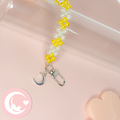 Beaded Checkered Wristlets - Yellow