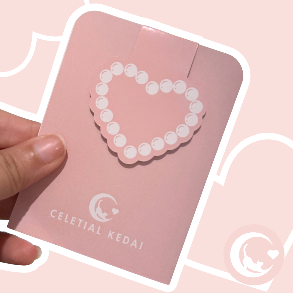 Pearl Heart Magnetic Bookmark