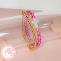 Cross Stretch Bracelet Stack - Purple