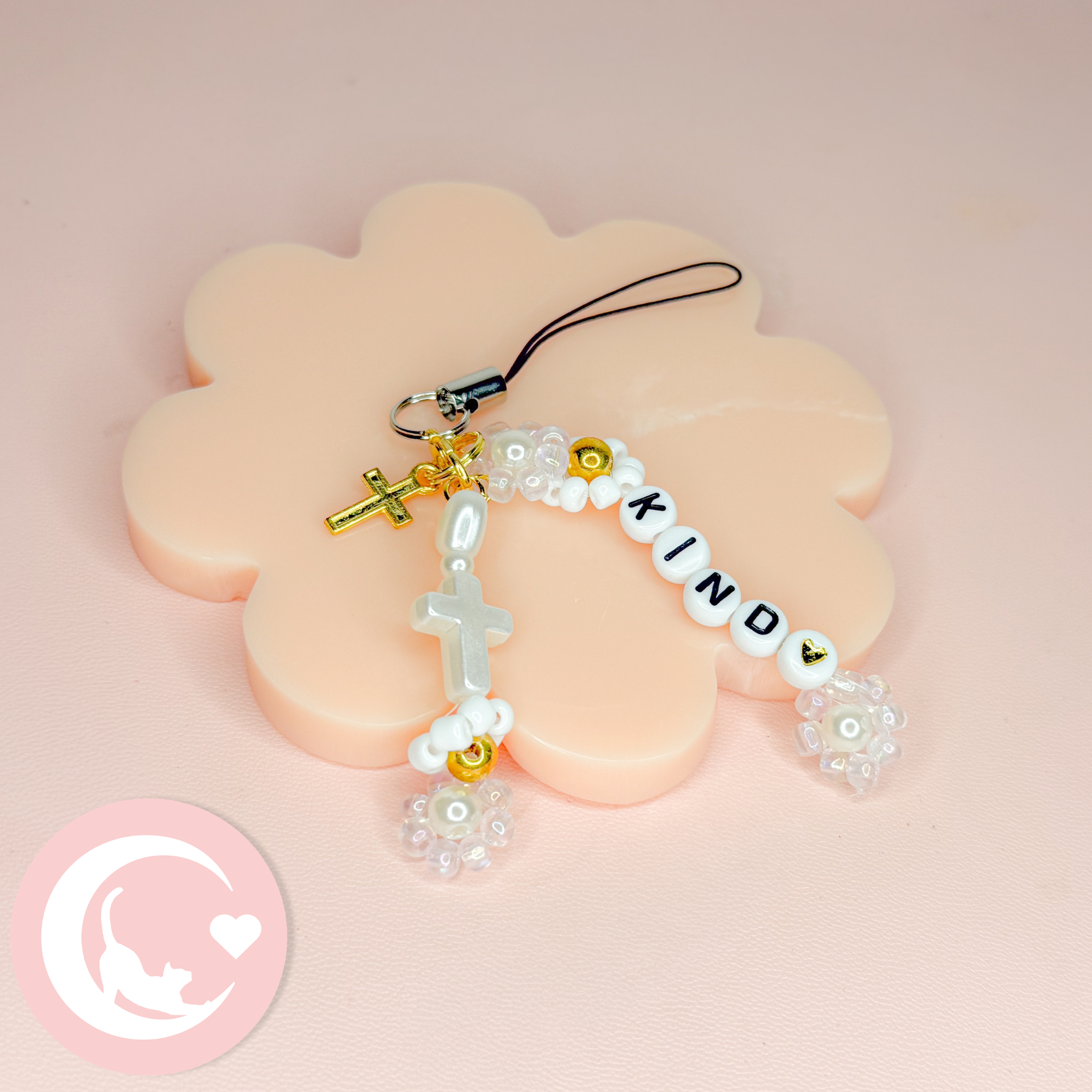 Pink "Kind" Phone Charm
