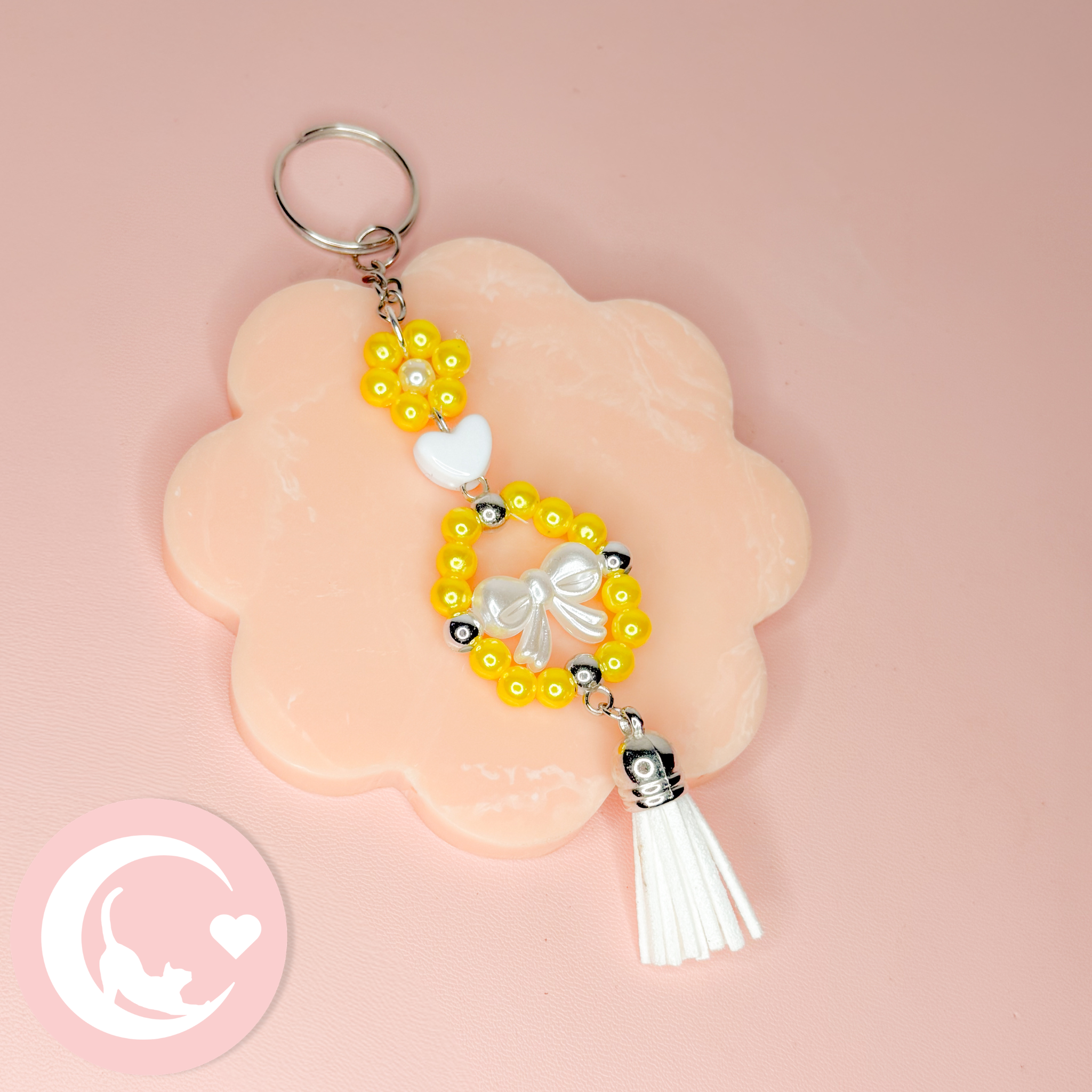 Framed Bow Keychain - Yellow