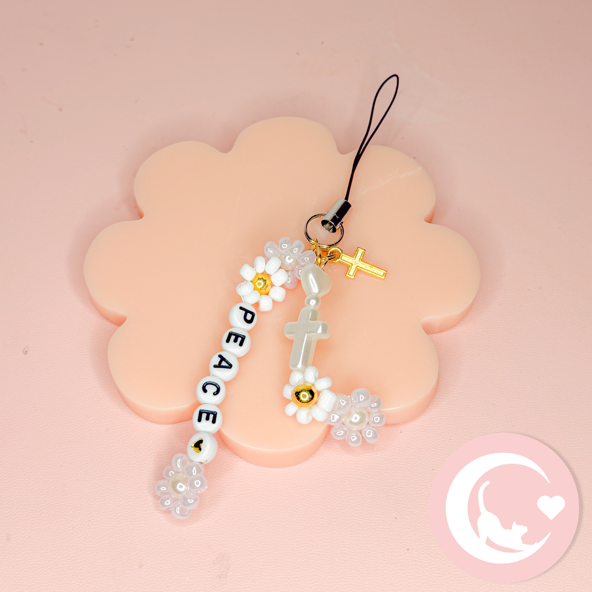 Purple "Peace" Phone Charm