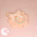 Smiley Bow Keychains - Blush