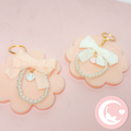 Smiley Bow Keychains - Beige